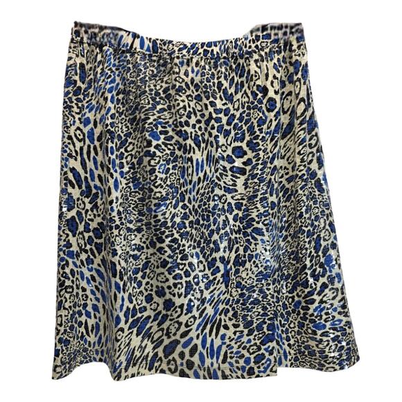 Simonton Says by George Simonton Blue Animal Print Sequin Pencil Skirt, Size M - Picture 1 of 8
